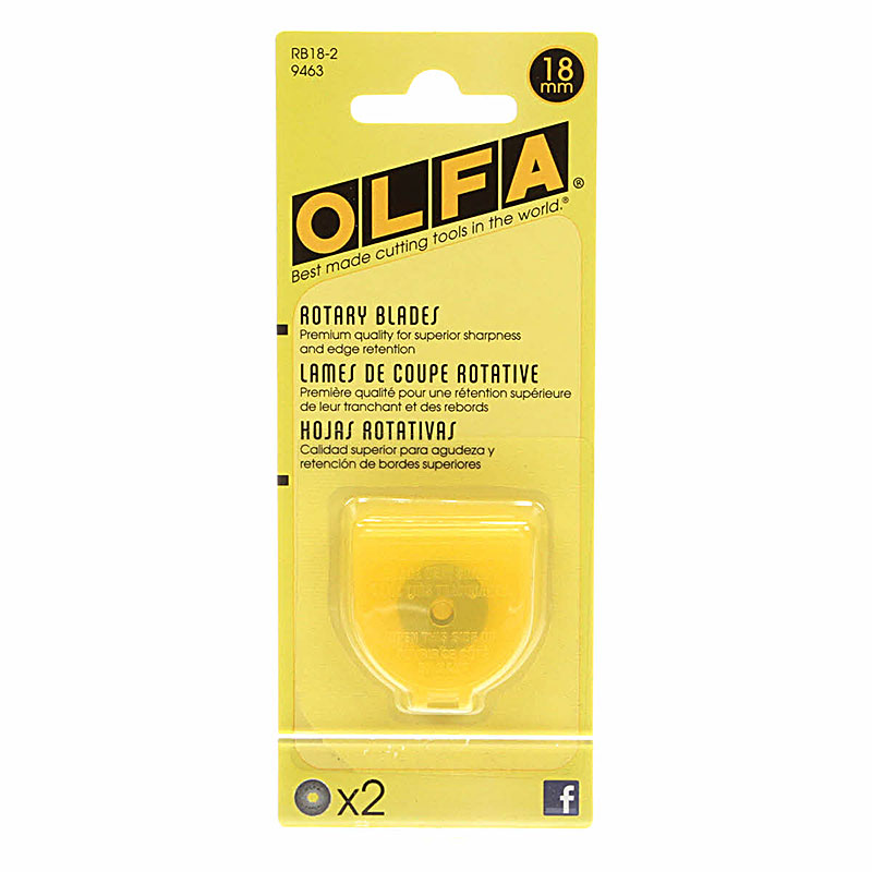 Olfa Rotary Cutter Blade18mm 2 pack 091511600476