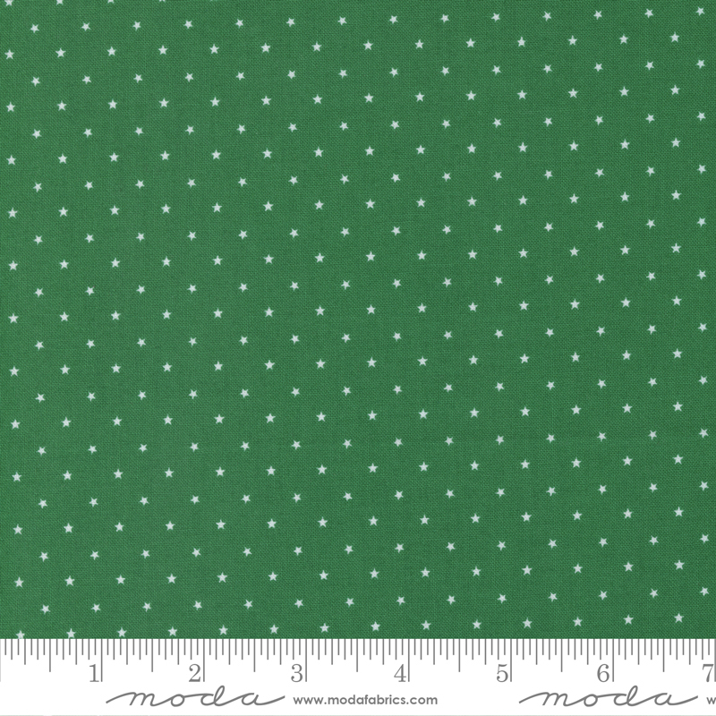 2410657 Evergreen/White Pindots Candy Cane Lane Moda Fabrics