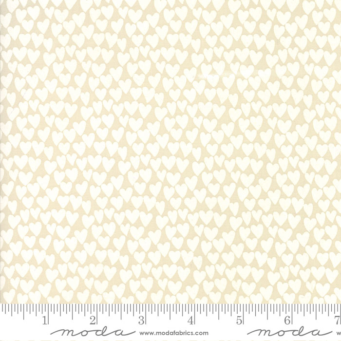 SPECIALTY FABRICS White Hearts on Offwhite Whispers Muslin Mates