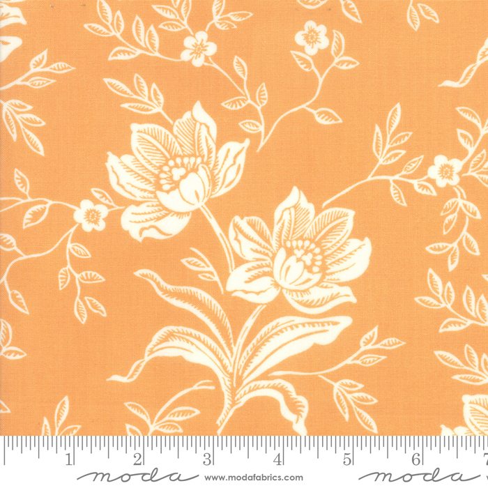 Fig Tree Quilts All Hallows Eve Woodblock Floral in Orange / Pumpkin Moda Fabric 752106472860