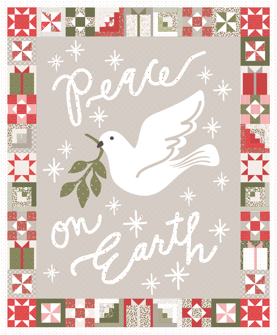 Peace on Earth Quilt Panel Christmas Morning by Lella Boutique 752106604193