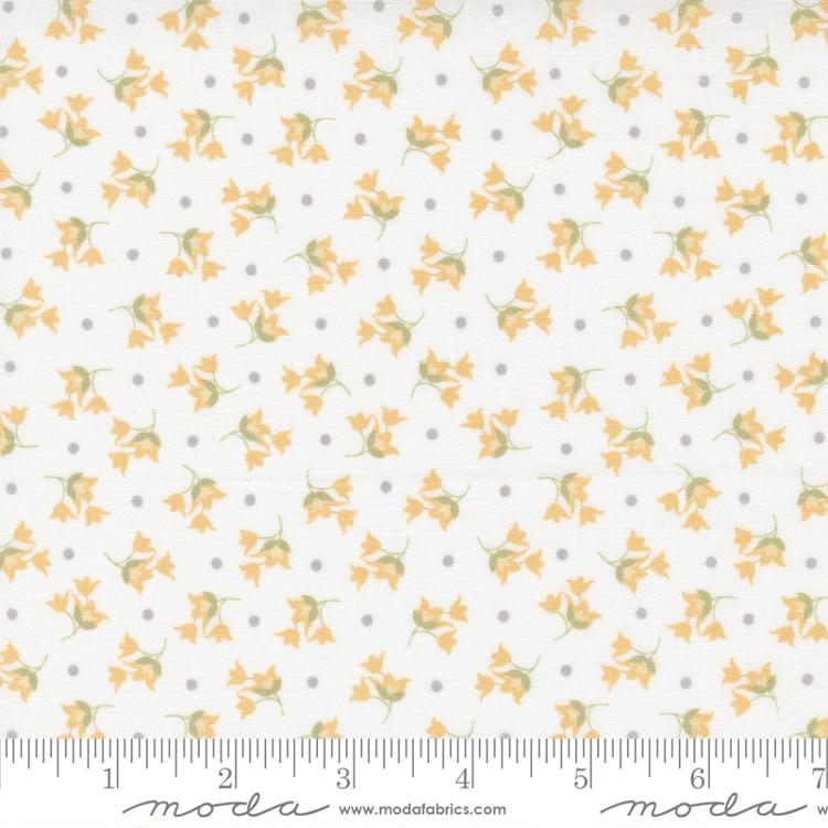 Tulip Small Floral, Cloud Buttercup Slate by Moda Fabrics 752106688049