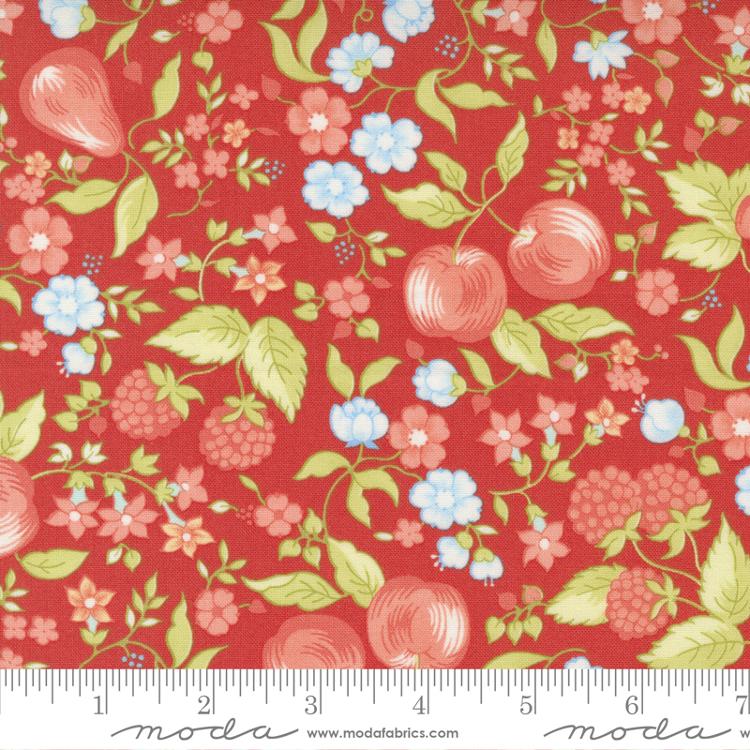 SPECIALTY FABRICS Picnic Fruit on Cherry Red Fruit Cocktail by Joanna