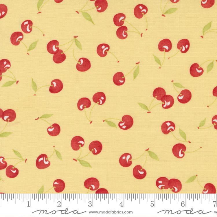 SPECIALTY FABRICS Cherry Orchard on Pineapple Yellow Fruit Cocktail