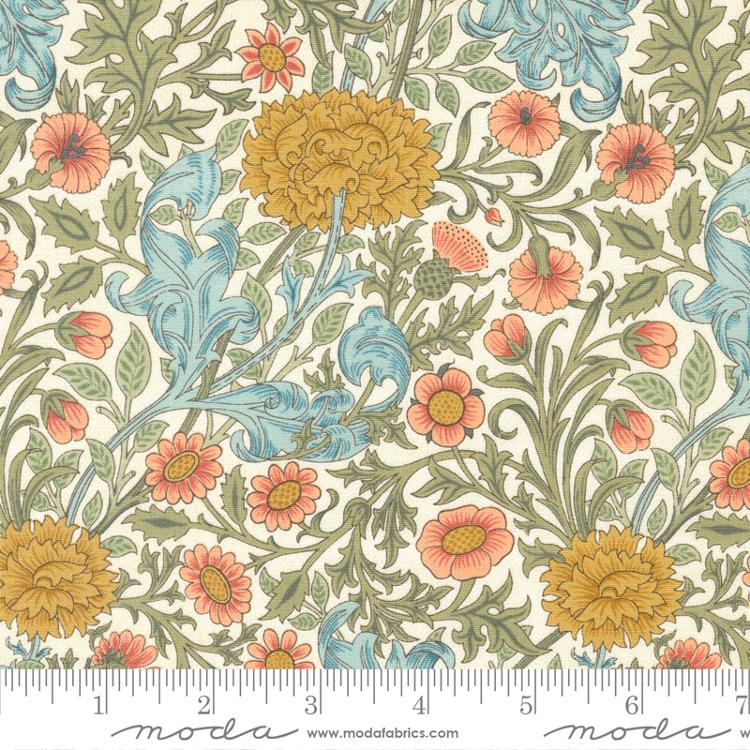 Morris Meadow Porcelain 8371 11 by Barbara Brackman for Moda Fabrics