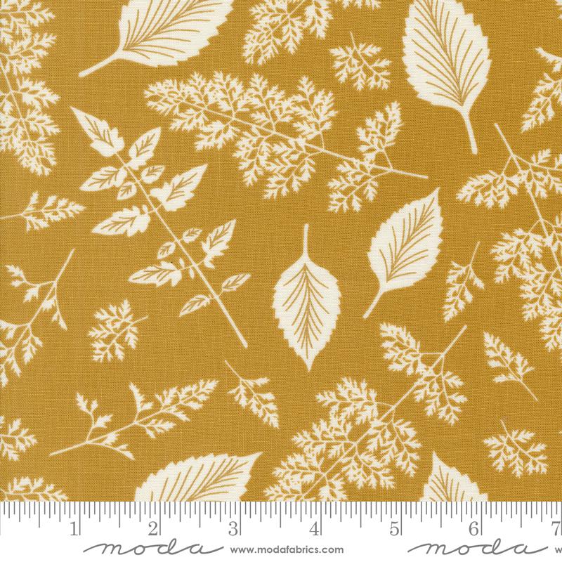 Field Of Flowers Goldenrod Leaf Pattern by Katharine Watson for Moda