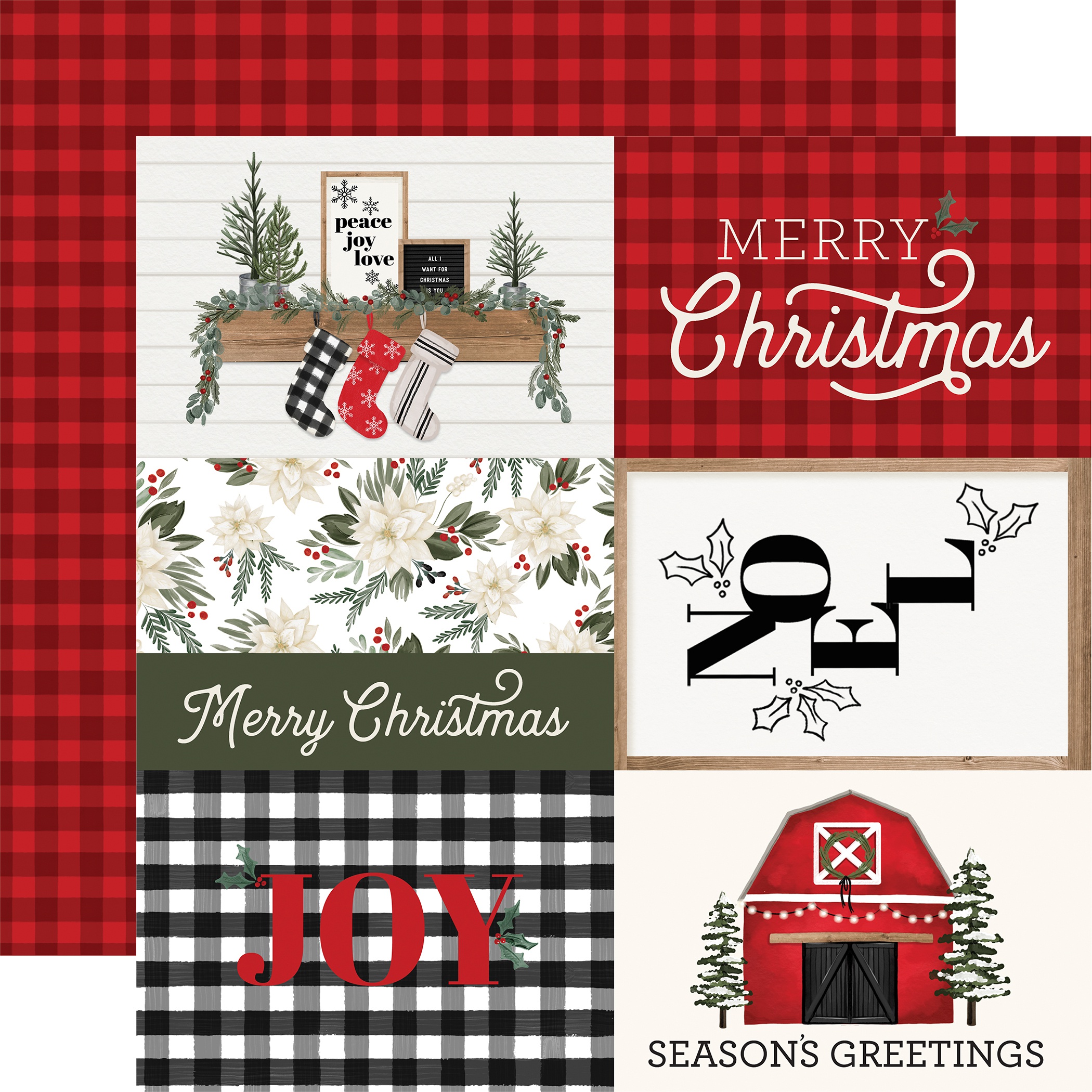 Farmhouse Christmas DoubleSided Cardstock 12X124X6 Journaling Cards