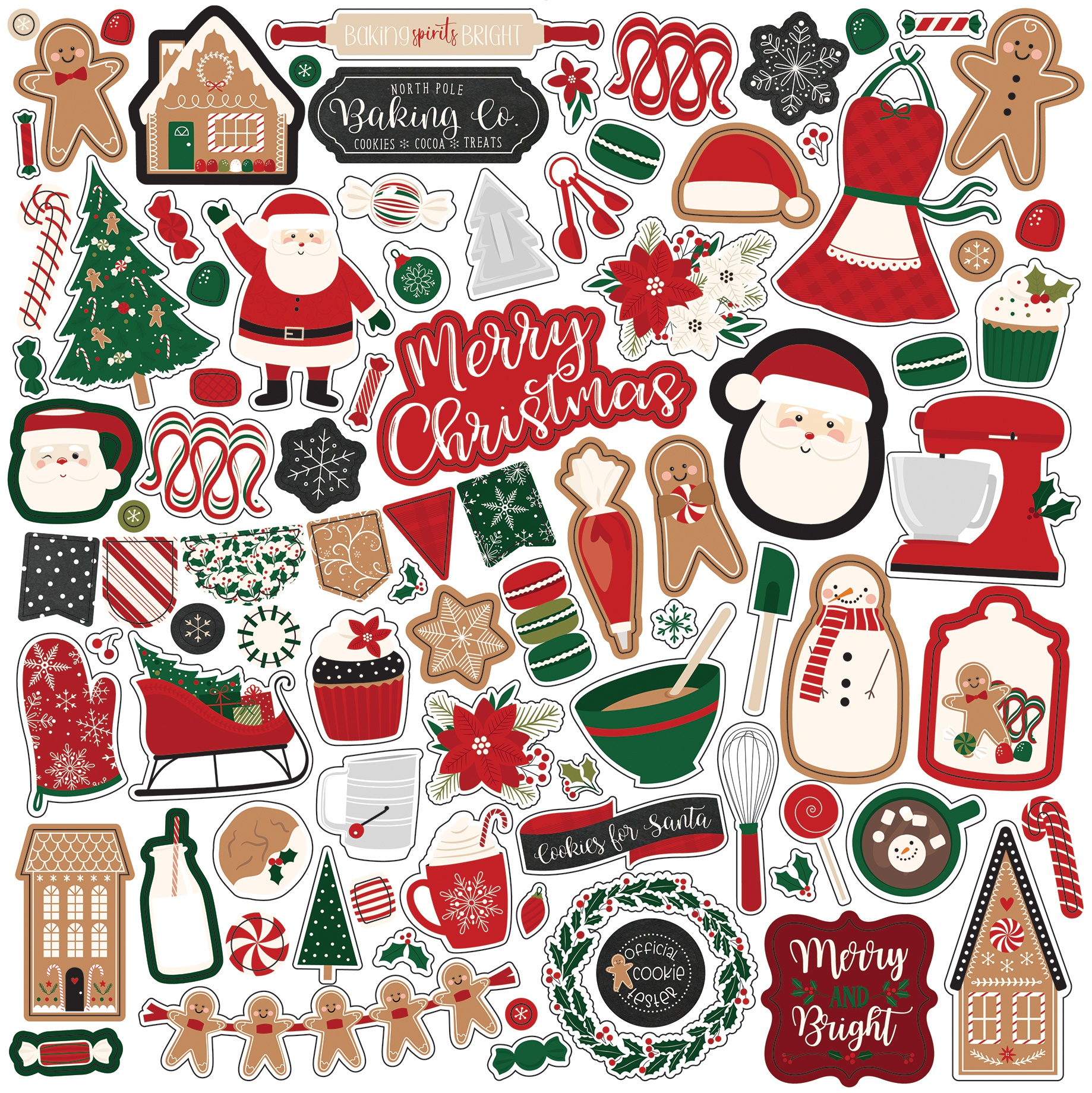 A Gingerbread Christmas Cardstock Stickers 12X12Elements 787790208310