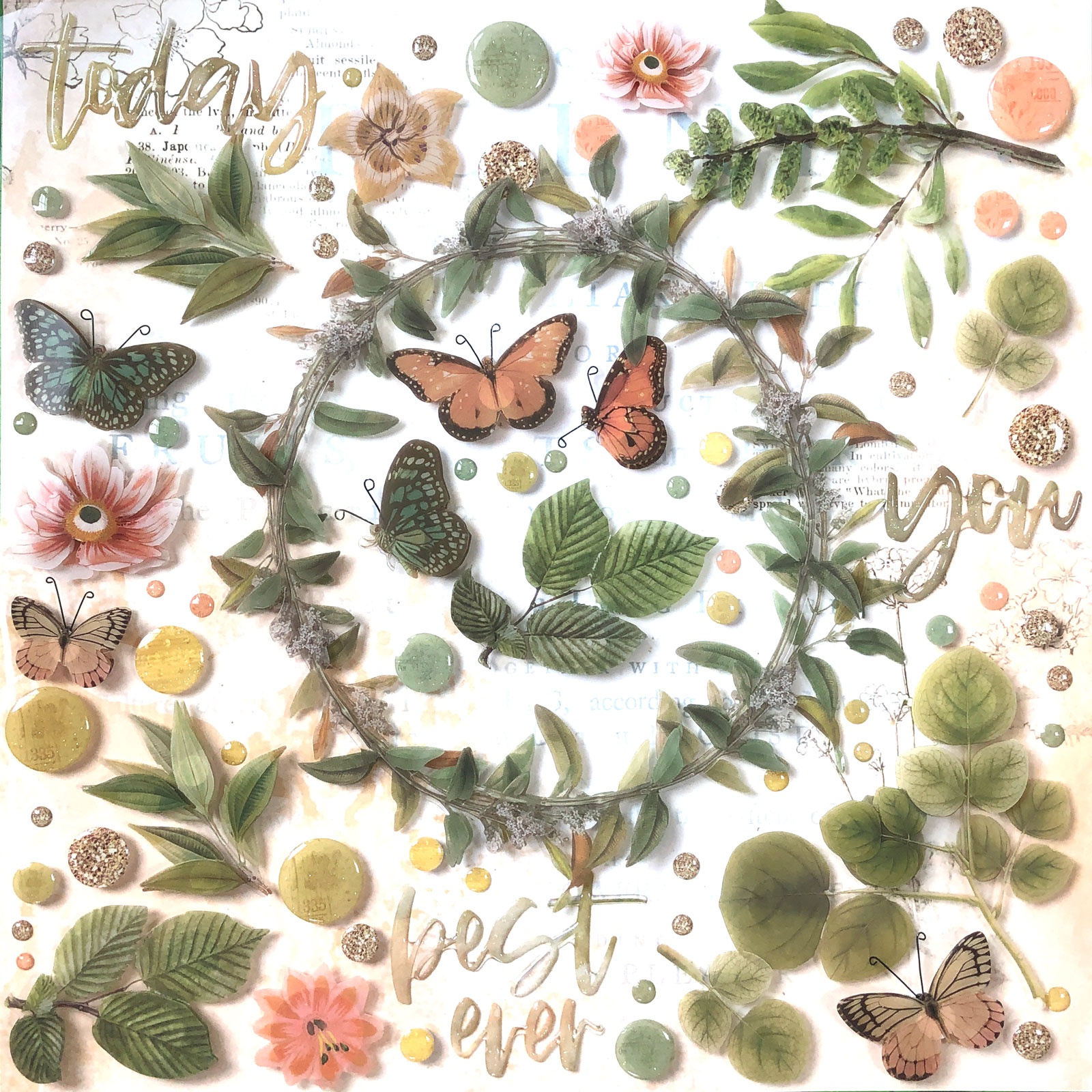 49 And Market Layered Embellishments 12X12Vintage Artistry Wedgewood