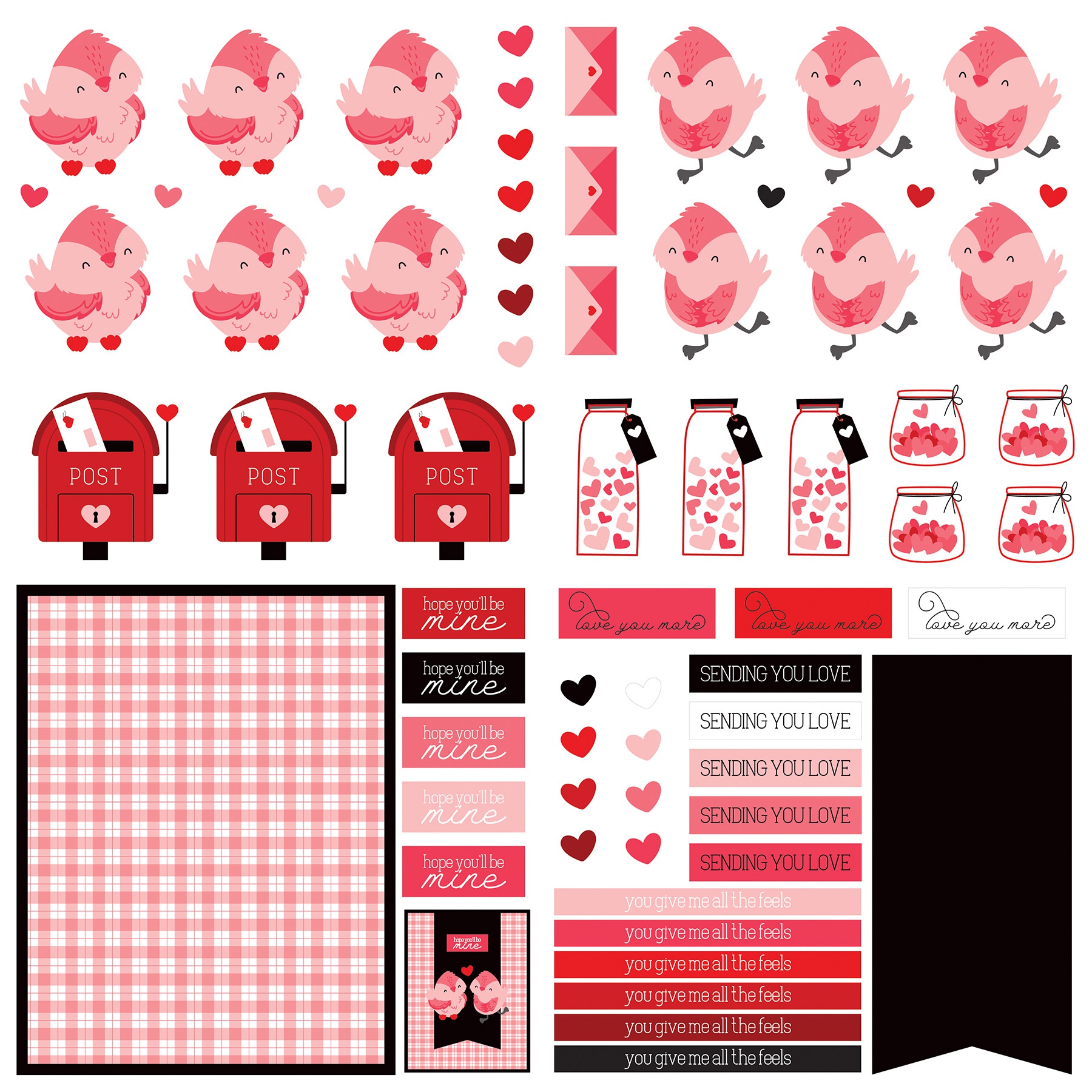 Love Letters Cardstock DieCut Sheet 12X12 709388325360