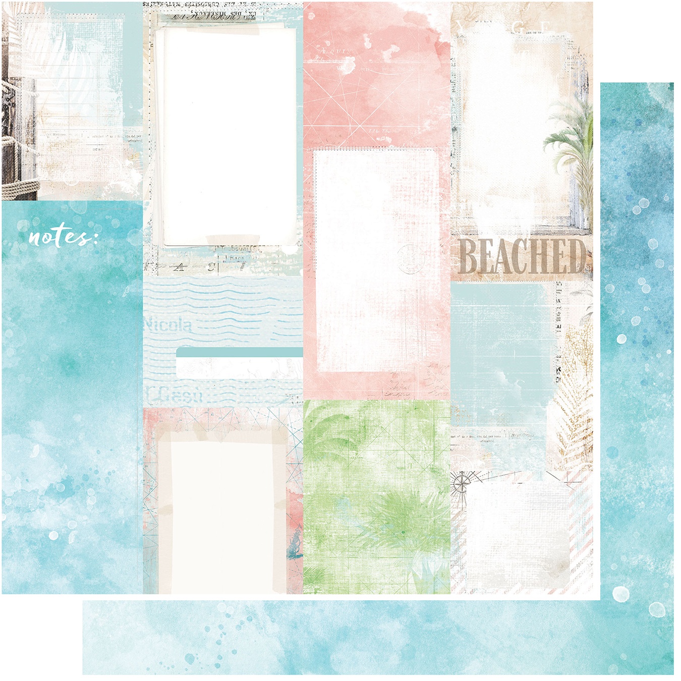 Vintage Artistry Beached DoubleSided Cardstock 12X12Journal Cards