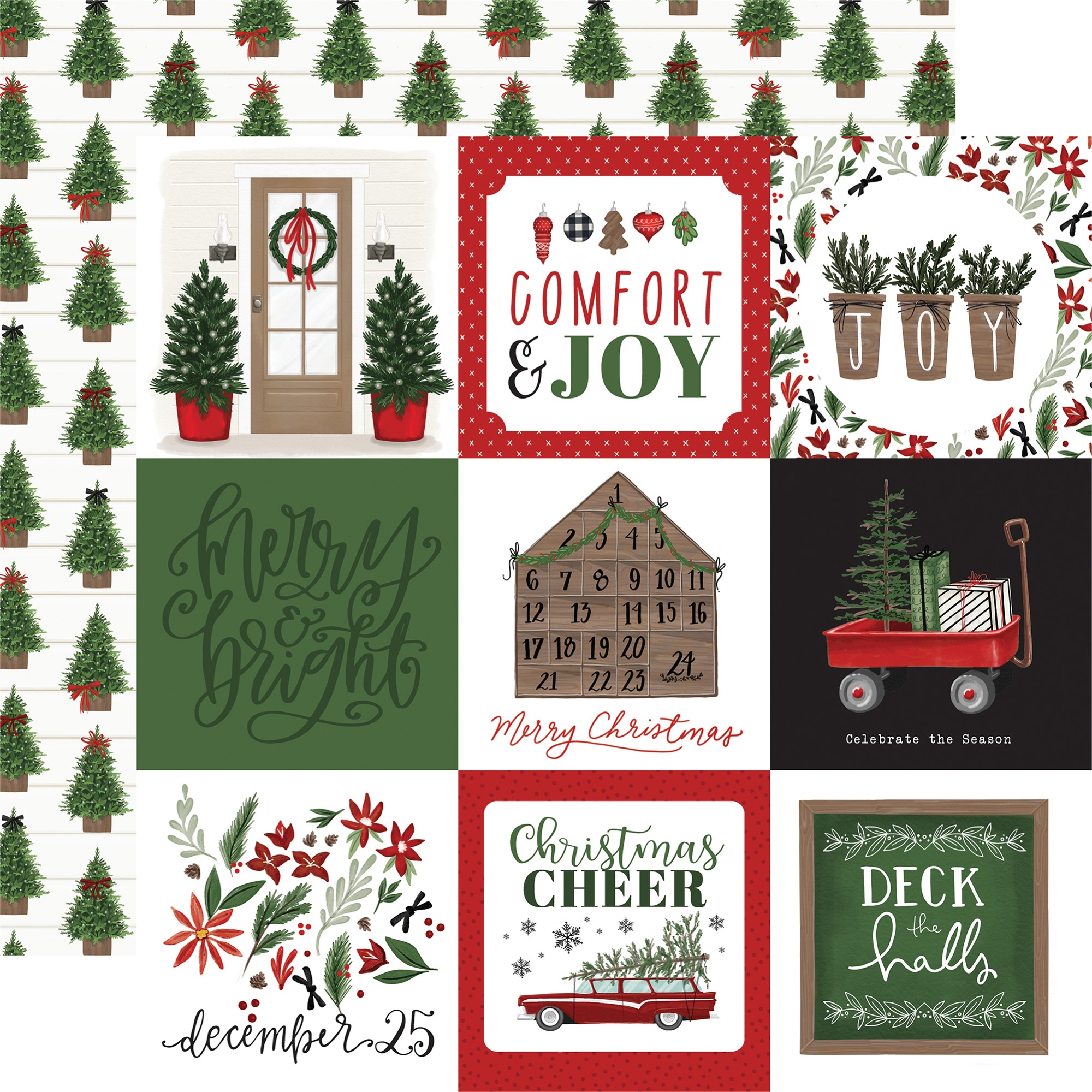 Home For Christmas DoubleSided Cardstock 12X124X4 Journaling Cards