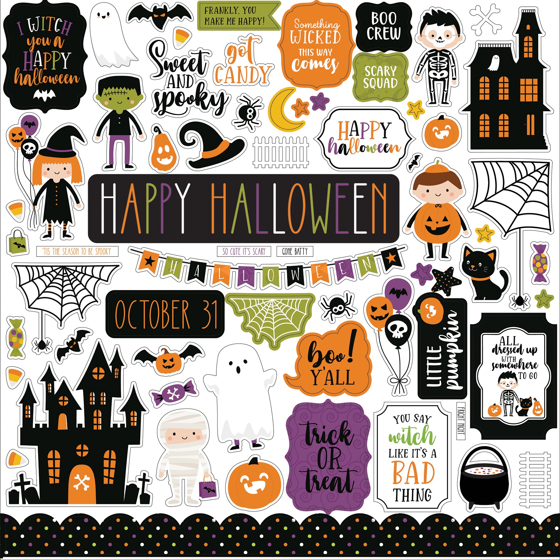 Halloween Magic Cardstock Stickers 12X12Elements 793888016507