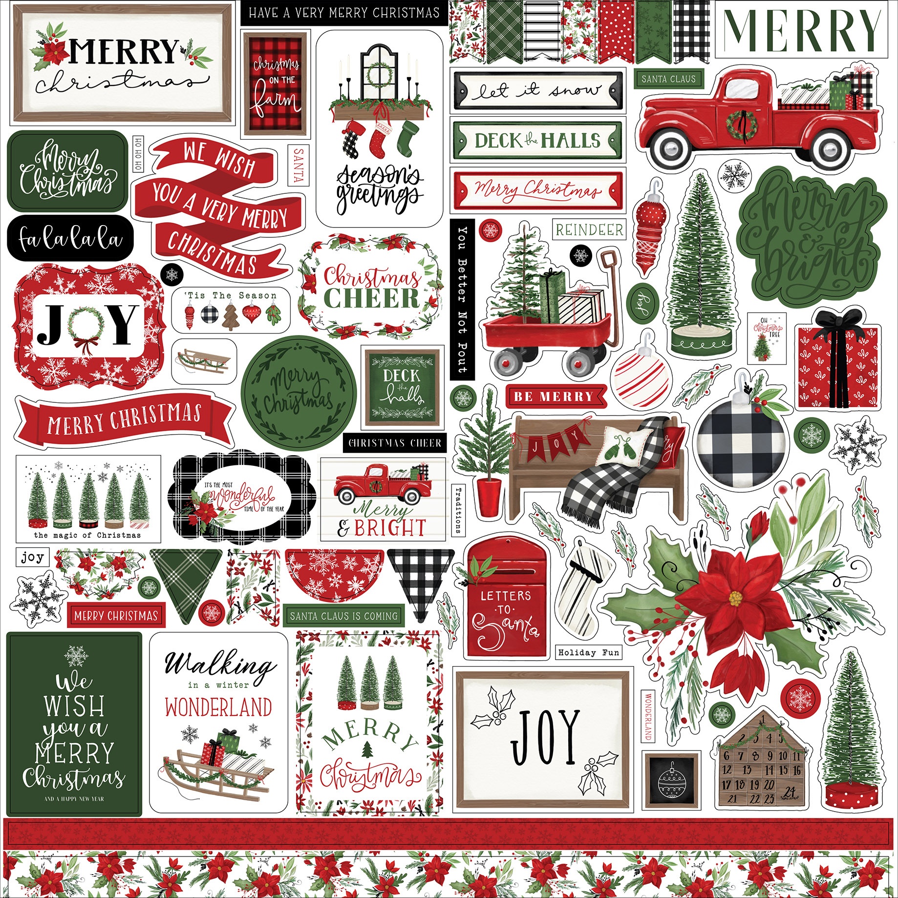 Home For Christmas Cardstock Stickers 12X12Elements 793888051508