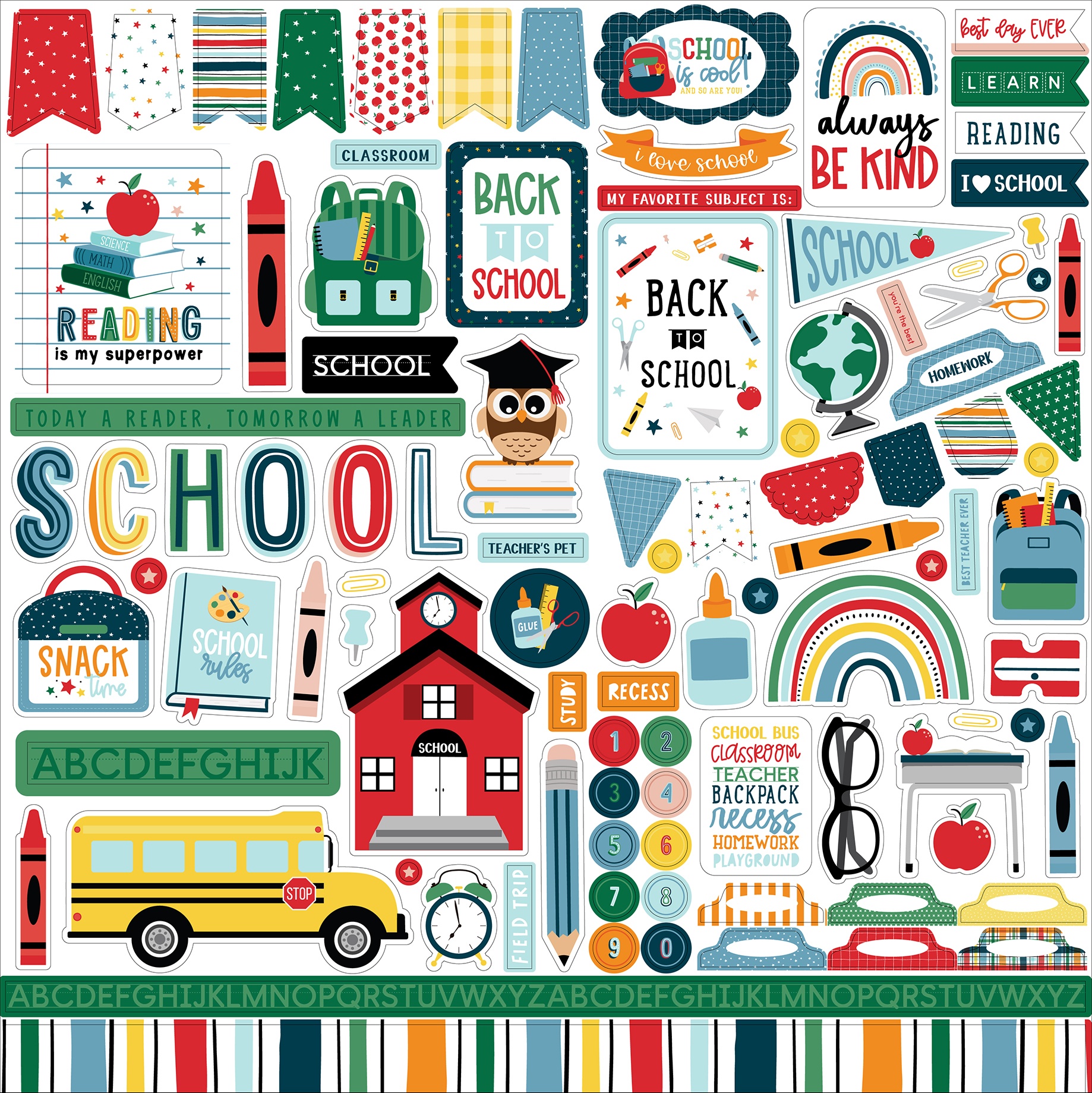 First Day Of School Cardstock Stickers 12X12Elements 793888046368