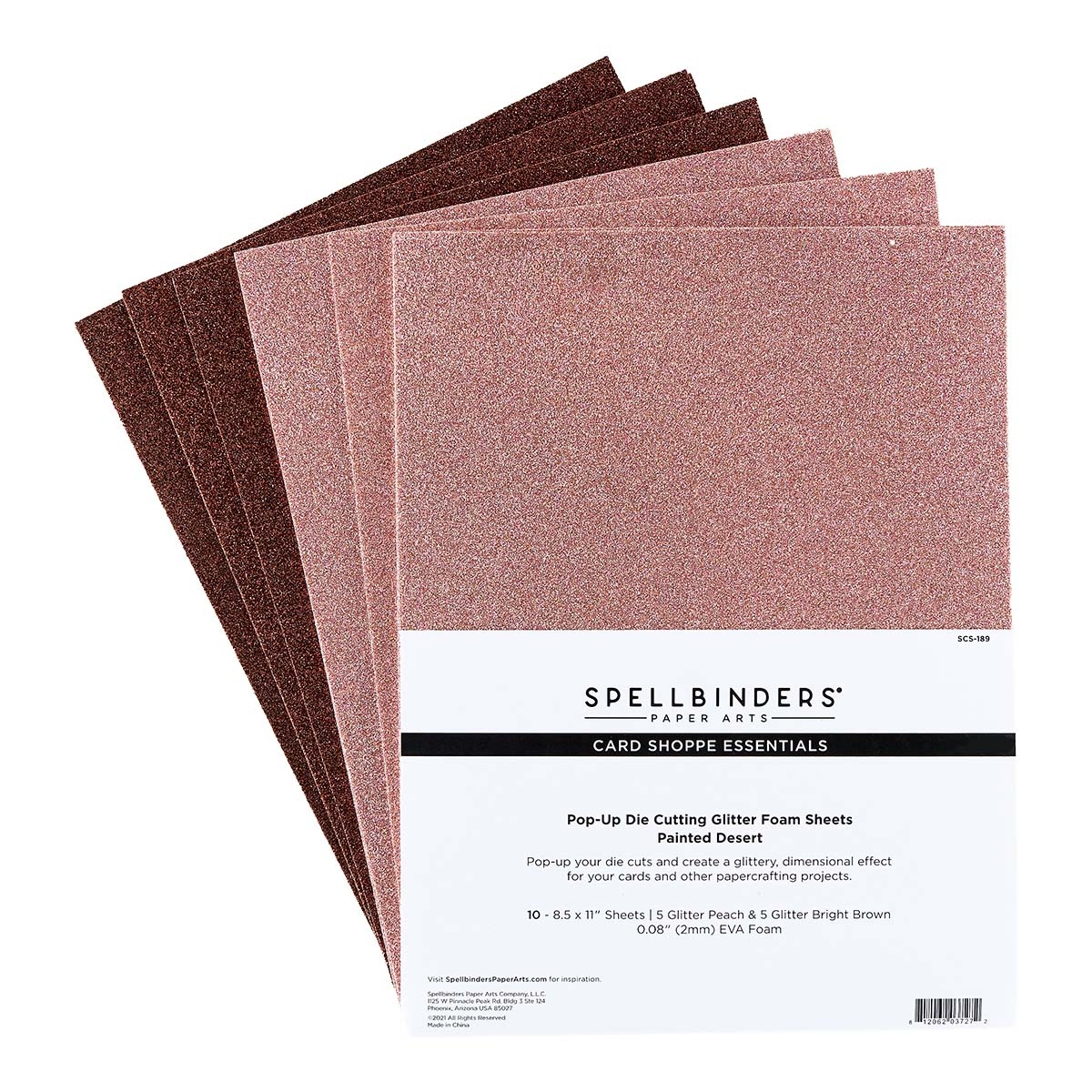Spellbinders Glitter Foam Single Sheets 8.5X11 Glitter Peach or