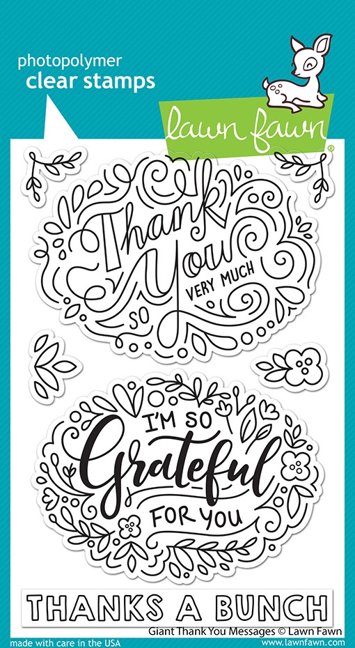 Lawn Fawn Clear Stamps 4X6Giant Thank You Messages 789554577106