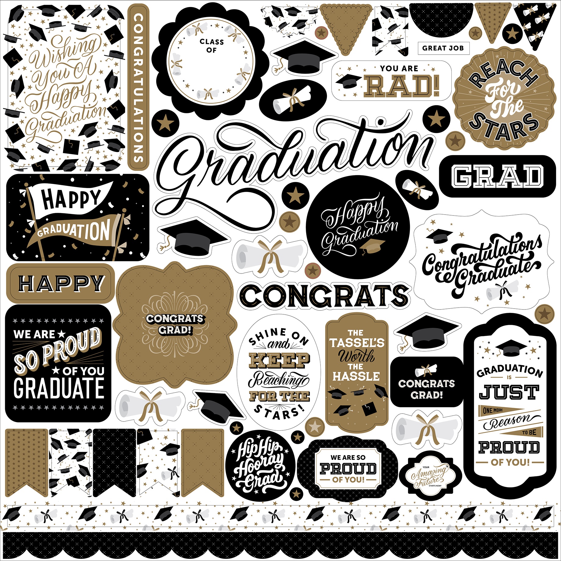 Graduation Cardstock Stickers 12X12Elements 793888130890
