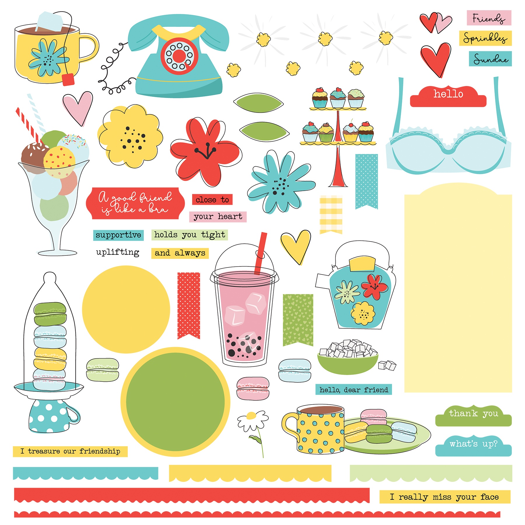 PhotoPlay Card Kit StickersFriendship 709388340318