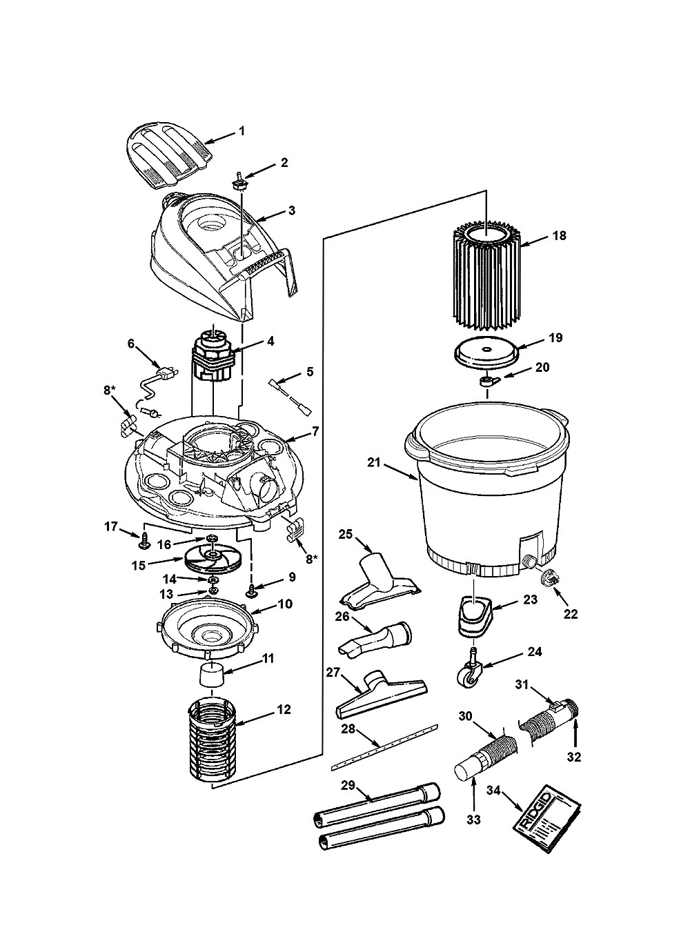 Buy Ridgid WD20620 Replacement Tool Parts Ridgid WD20620 Diagram