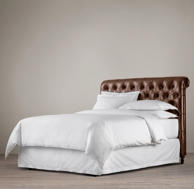 Chesterfield Leather Sleigh Headboard