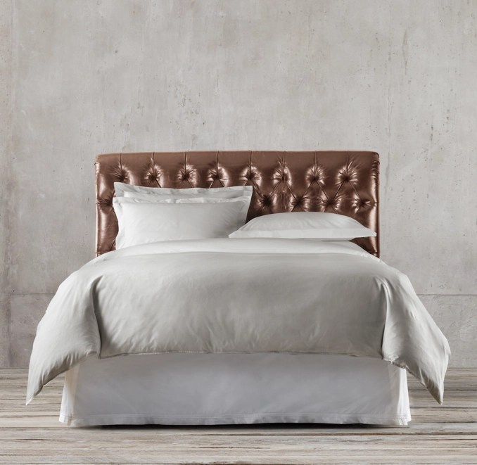 Chesterfield Leather Sleigh Headboard