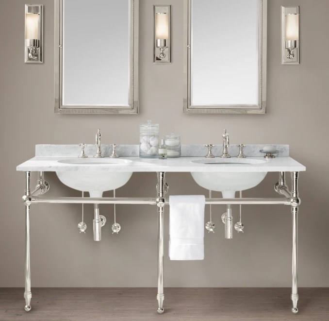 Gramercy Double Metal Washstand with Backsplash