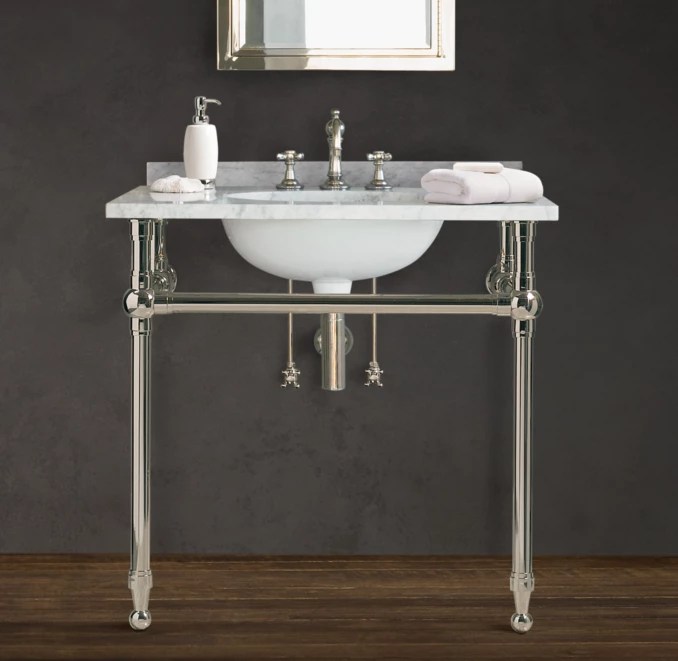 Gramercy Metal Single Washstand with Backsplash