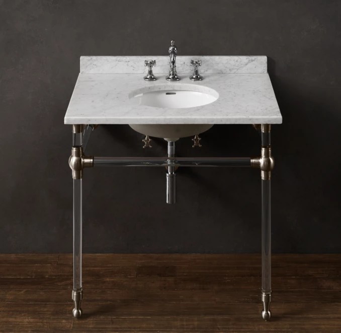 Gramercy Single Glass Washstand with Backsplash