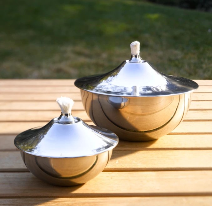 Capri Oil Pots Polished Stainless Steel