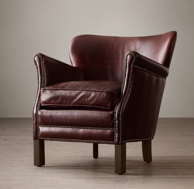 Professor's Leather Chair With Nailheads