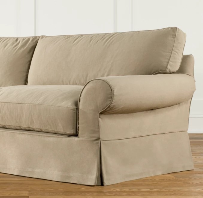 84" GrandScale Roll Arm Slipcovered Sleeper Sofa RH