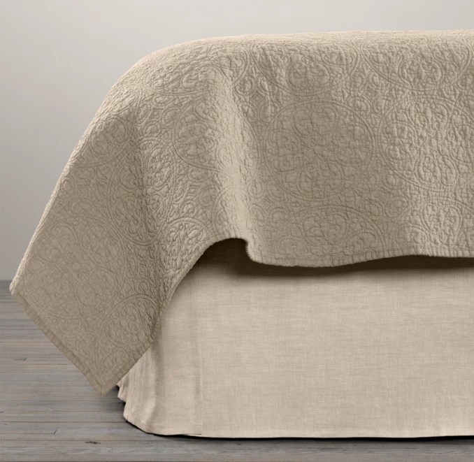 VintageWashed Belgian Linen Bed Skirt