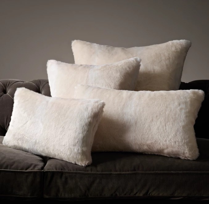 Luxe Faux Fur Pillow Cover Arctic Fox