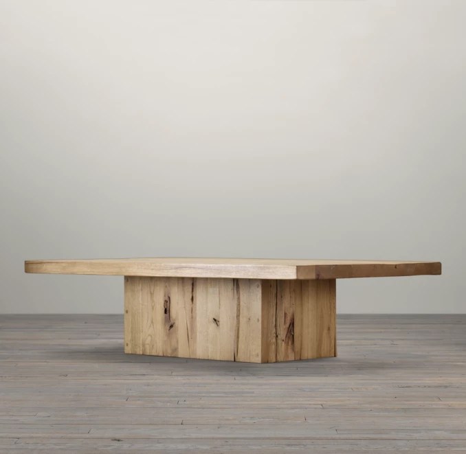 Reclaimed Russian Oak Plinth Rectangular Coffee Table