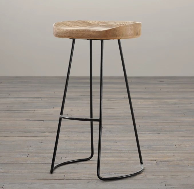 1950s Oak Tractor Seat Stool