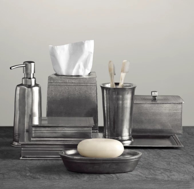 Apothecary Pewter Bath Accessories