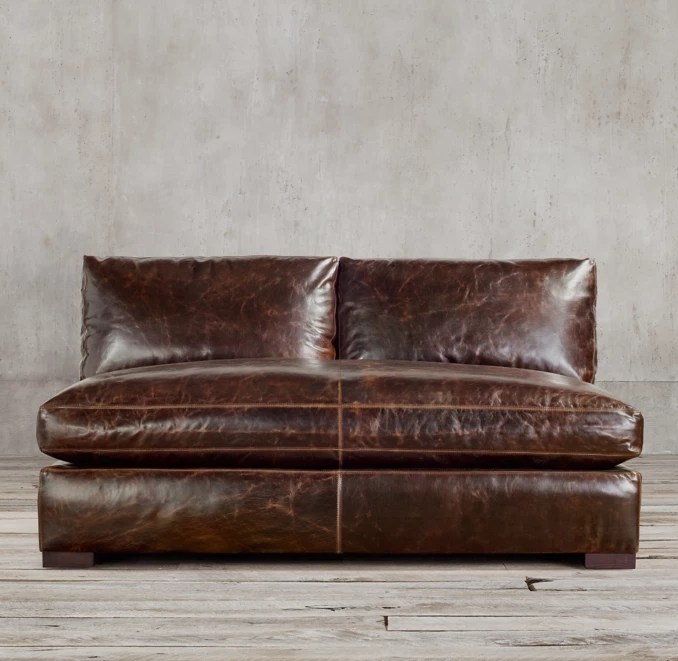 Maxwell Leather Armless Sofa