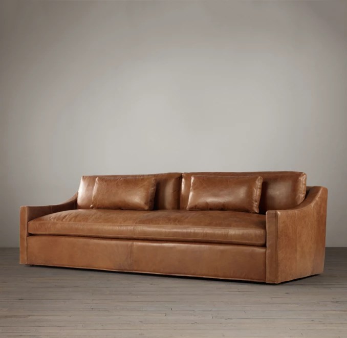 Belgian Classic Slope Arm Leather Sofa