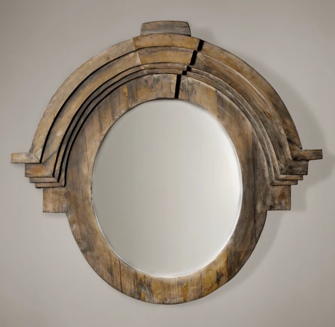 Salvaged Mansard Mirror Natural