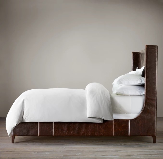 Grayson Leather Sleigh Bed