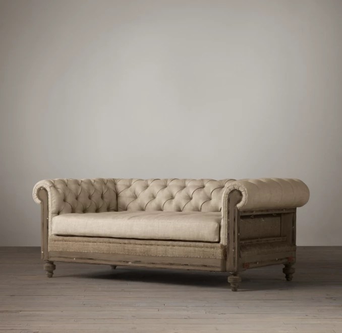 6' Deconstructed Chesterfield Upholstered Sofa