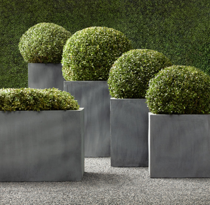 Estate Zinc Square Planters