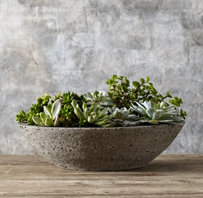 Oval Low Stone Planter