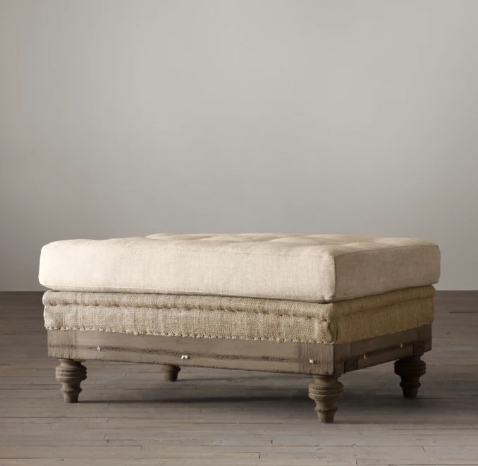 Deconstructed Chesterfield Upholstered Ottoman