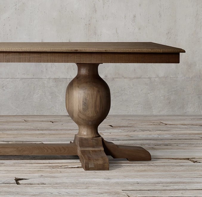 French Urn Pedestal Rectangular Dining Table