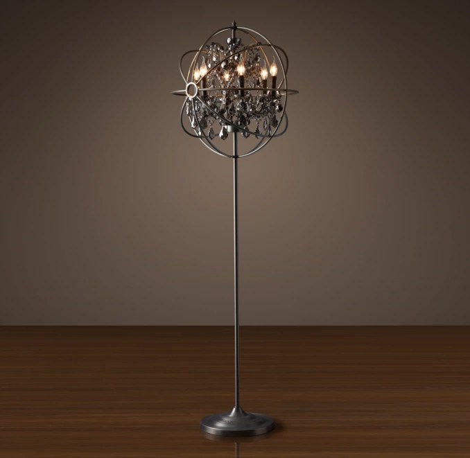 Foucault's Orb Smoke Crystal Floor Lamp
