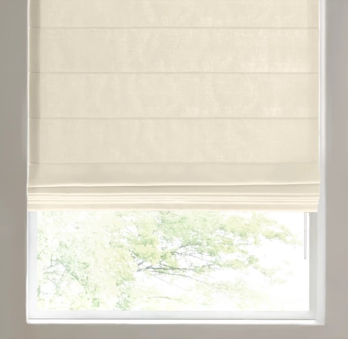 Brushed Cotton Linen Tailored Roman Shade