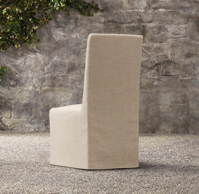 Belgian Slipcovered Outdoor Side Chair