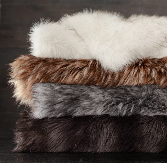 Exotic Faux Fur Throw Arctic White Mink